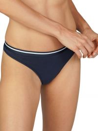 Thong in pure cotton, midnight blue