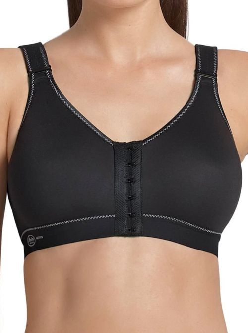 5523 front closure - non-wired bra, black ANITA ACTIVE