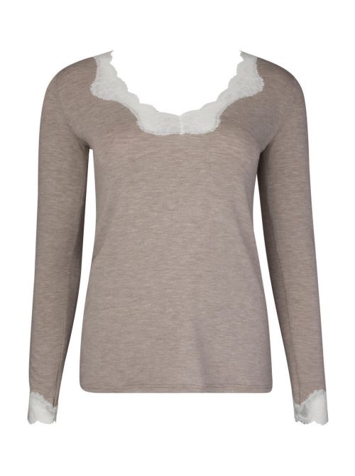 Simply Perfect T-shirt a manica lunga, chine beige ANTIGEL