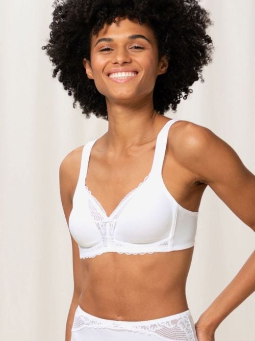 Modern Lace+Cotton N  non-wired bra, white TRIUMPH