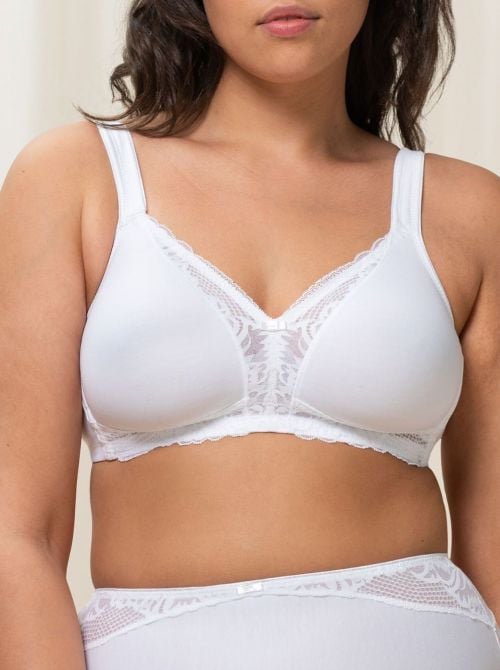 Modern Lace+Cotton N, reggiseno senza ferretto, bianco