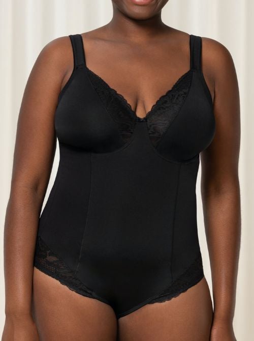 Modern Lace+Cotton BS, body senza ferretto, nero