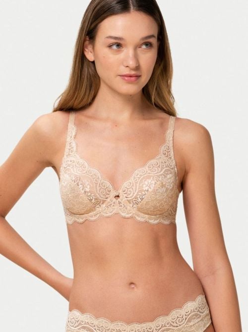 Amourette 300 W wired bra B-F, nude