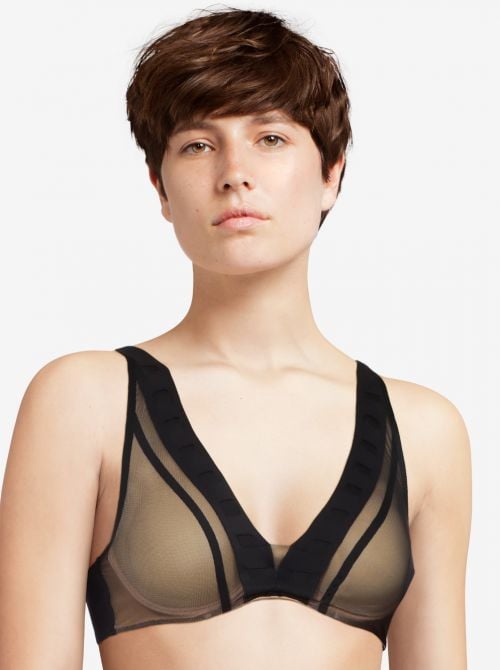 Accent low-cut wired bra, black