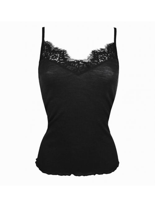 Sensualité Douceur tank top with thin straps, black LISE CHARMEL