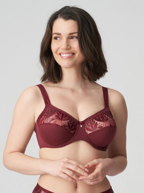 Orlando Underwired comfort bra, deep cherry