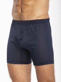 Importy - Boxer Parigamba in Filo di Scozia 100/2 super raffinato con bottoni, blu
