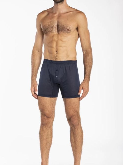 Importy Filo Scozia 100/2 super raffinato - boxer con bottoni, blu JULIPET