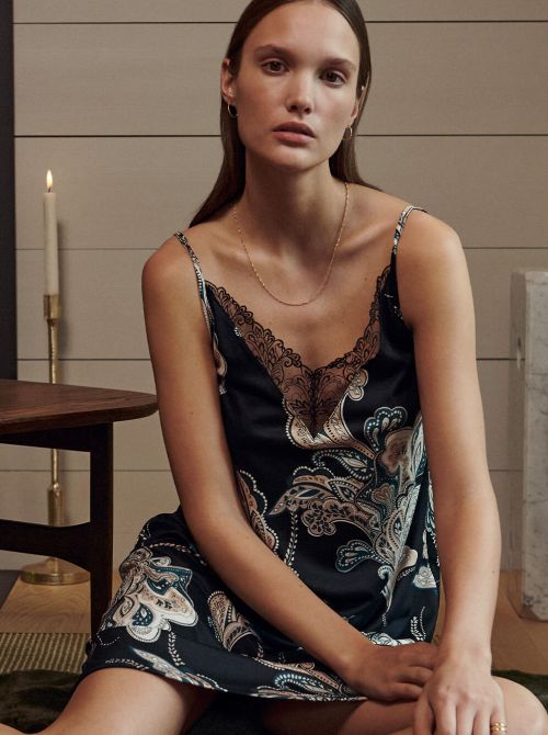Camicia da notte in micromodal e seta CALIDA