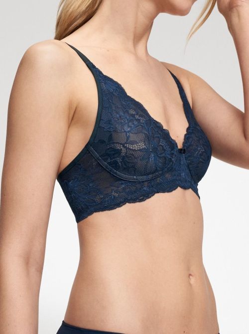 Amourette Charm N03, reggiseno bralette senza ferretto, blu