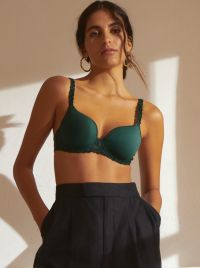 Andora Padded bra with Multiposition straps, green