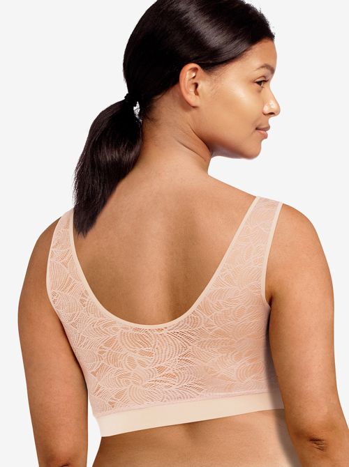 SoftStretch top imbottito con pizzo, nudo