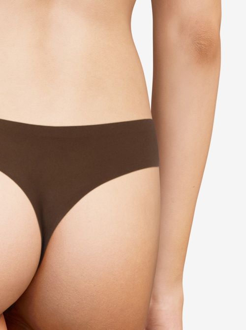 Softstrech one size thong, walnuts