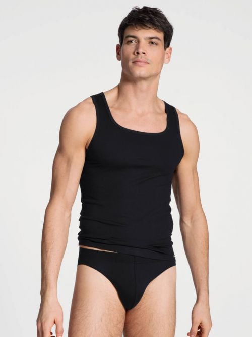 Evolution Slip fianco basso in cotone ultra fine, nero