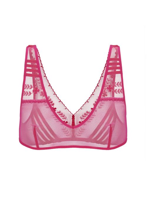Marthe non-wired triangle bra in tulle with embroidery