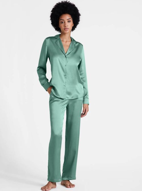 Toi mon Amour blusa in pura seta, verde