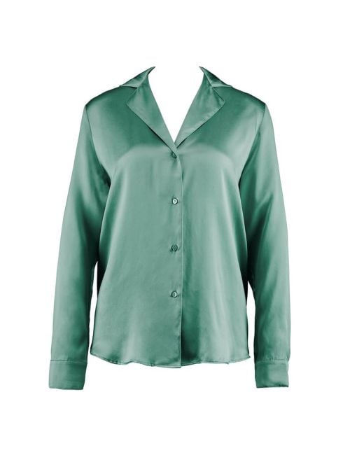 Toi mon Amour blusa in pura seta, verde