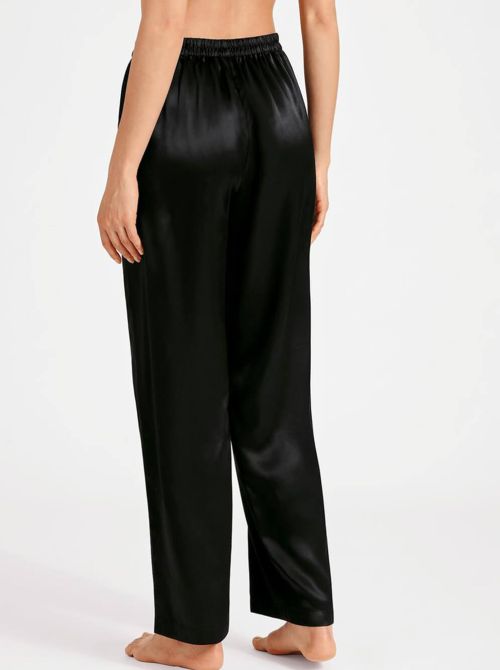 Toi mon Amour pantaloni in pura seta, nero