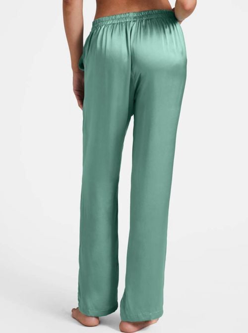 Toi mon Amour pantaloni in pura seta, verde