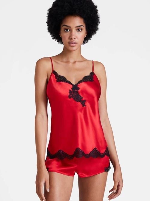 Toi mon Amour top in pura seta, rosso