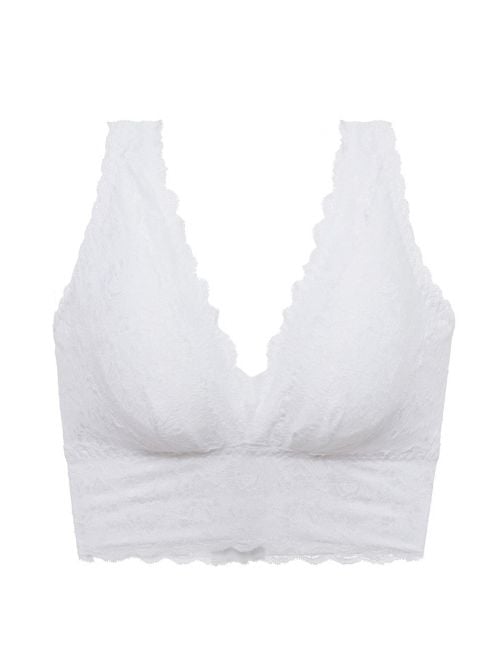 Never say never - Curvy Plungie bralette senza ferretto, bianco
