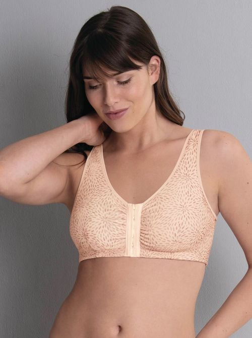 Hazel reggiseno in Cotone per protesi con chiusura anteriore, rosa