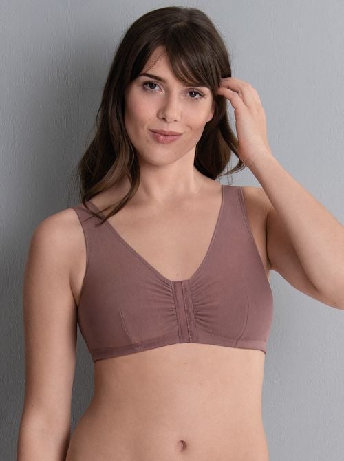 Hazel prosthetic bra with front closure, berry