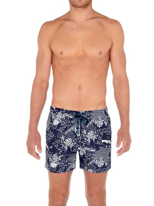 Beach boxer uomo Tropic, blue HOM