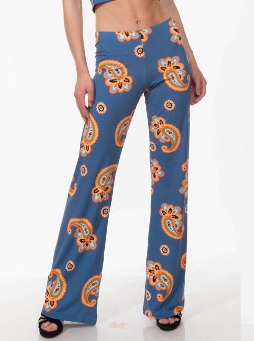 Milos pantalone lungo in lycra, Blu arancio