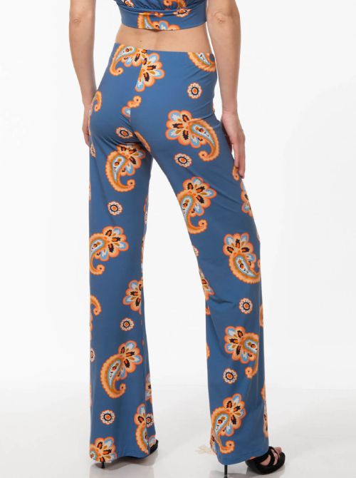 Milos pantalone lungo in lycra, Blu arancio