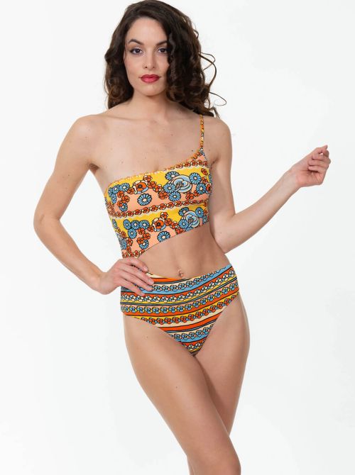Taormina costume intero monospalla, giallo Valery prestige