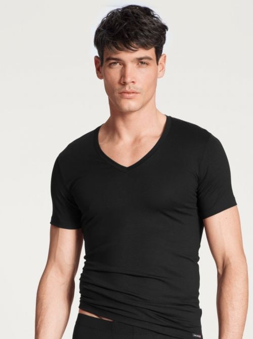 Evolution T-Shirt cotone ultra fine, nero CALIDA