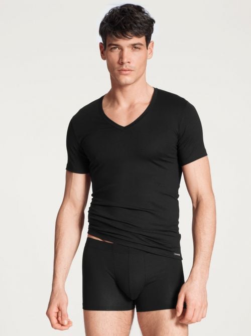 Evolution T-Shirt cotone ultra fine, nero CALIDA