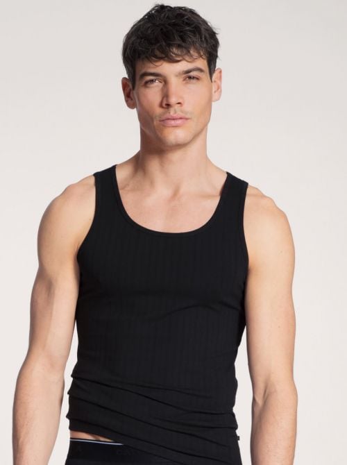 Pure & Striped Canottiera, nero CALIDA