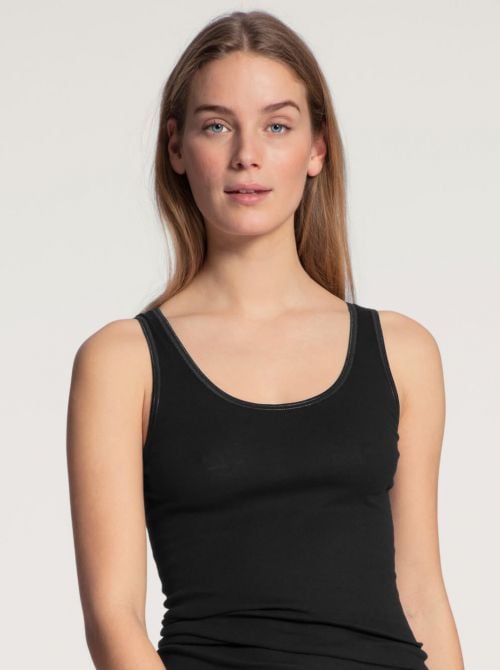Canottiera in cotone, nero