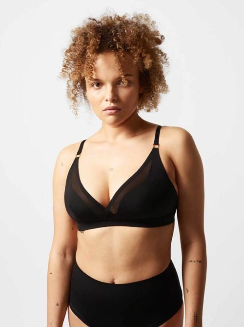 Pure Light wire free triangle bra, black CHANTELLE