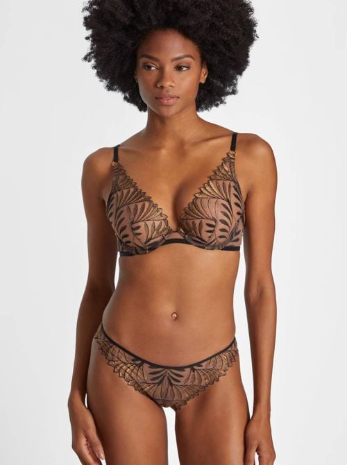 Sensory Illusion triangle bra, golden leaves