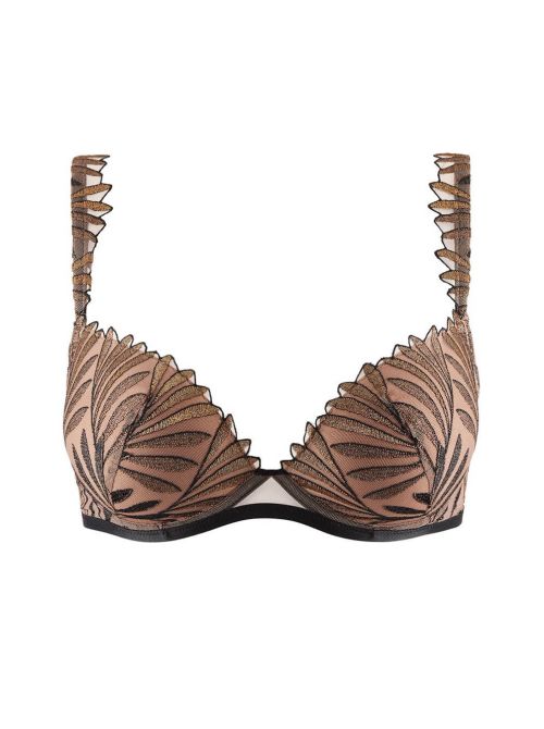 Sensory Illusion wired padded bra, golden leaves