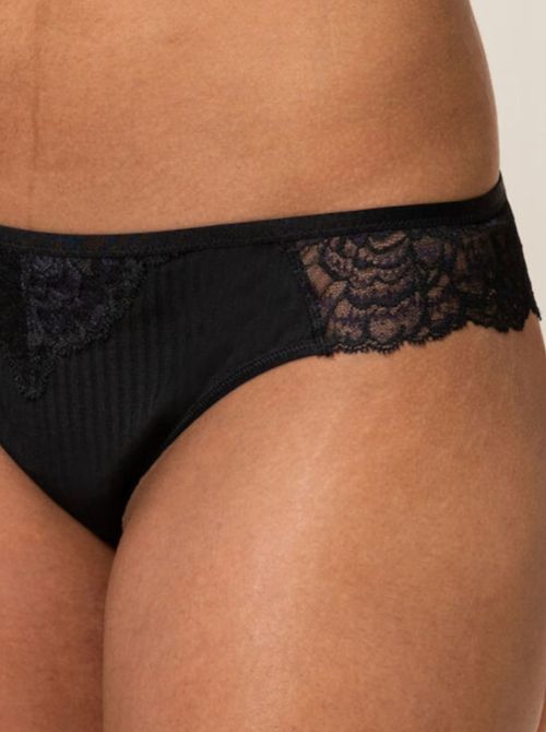 Peony Florale brazilian briefs, black