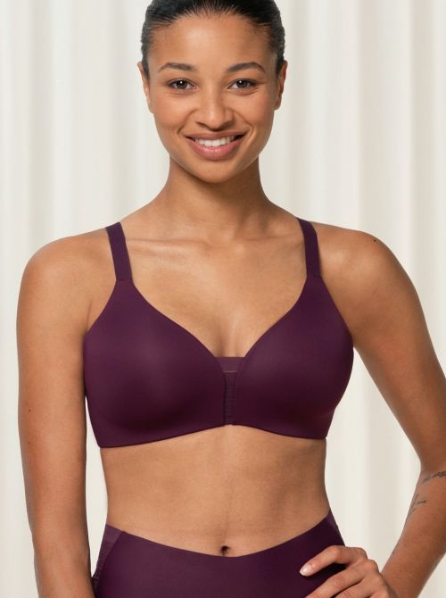 Flex Smart P non-wired bra with padding, aubergine