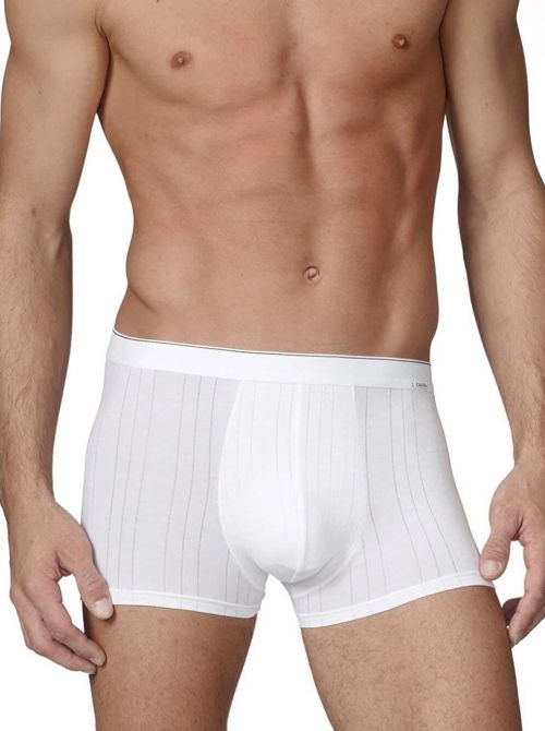 Pure & Striped 25217 boxer lavorato a scarto d'ago, bianco CALIDA