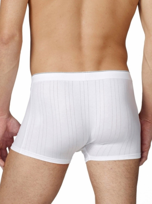 Pure & Striped 25217 boxer lavorato a scarto d'ago, bianco CALIDA