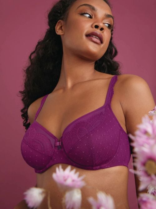 Selma Underwire Bra, purple wine