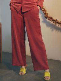 Velour Mix & Match home or jogging trousers, red