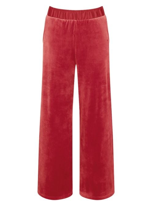 Velour Mix & Match home or jogging trousers, red