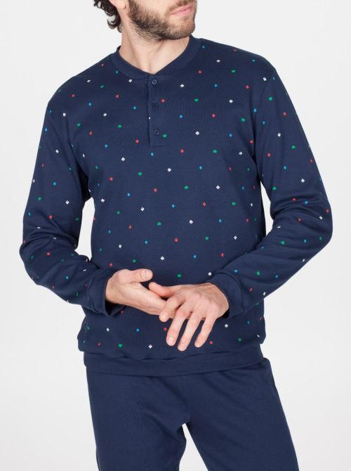 Davos Pigiama collo serafino, blue JULIPET