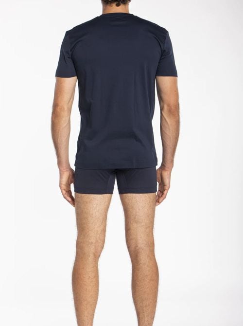 Impetus - V-Neck T-Shirt in Interlock Cotton, blue