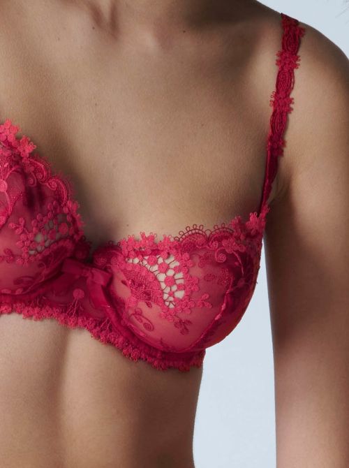 Wish balcony bra with underwire, ruby pink SIMONE PERELE