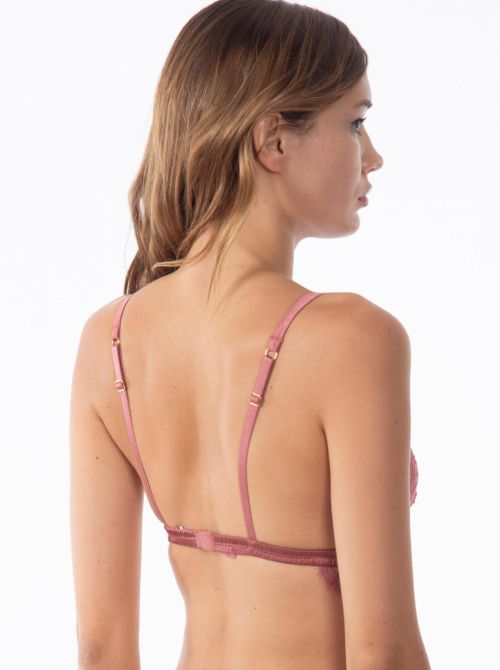 Tiny silk and lace bralette, rose