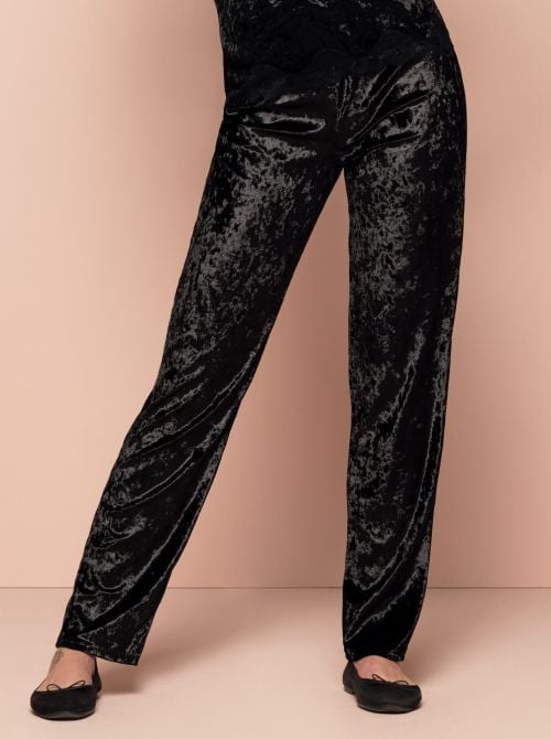 Antigel Velours en Fête velvet trousers, black